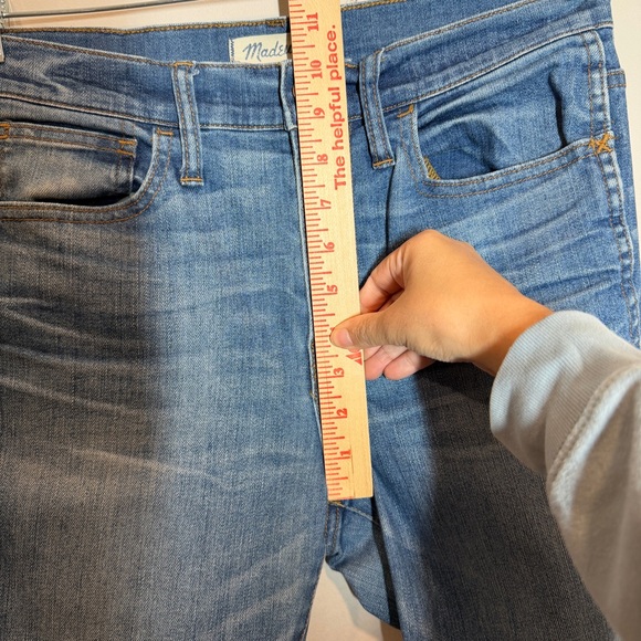 Madewell Size 6 Upcycled Bell Bottom Jeans Tiered Ruffle Hem Boho Festival - Picture 10 of 13